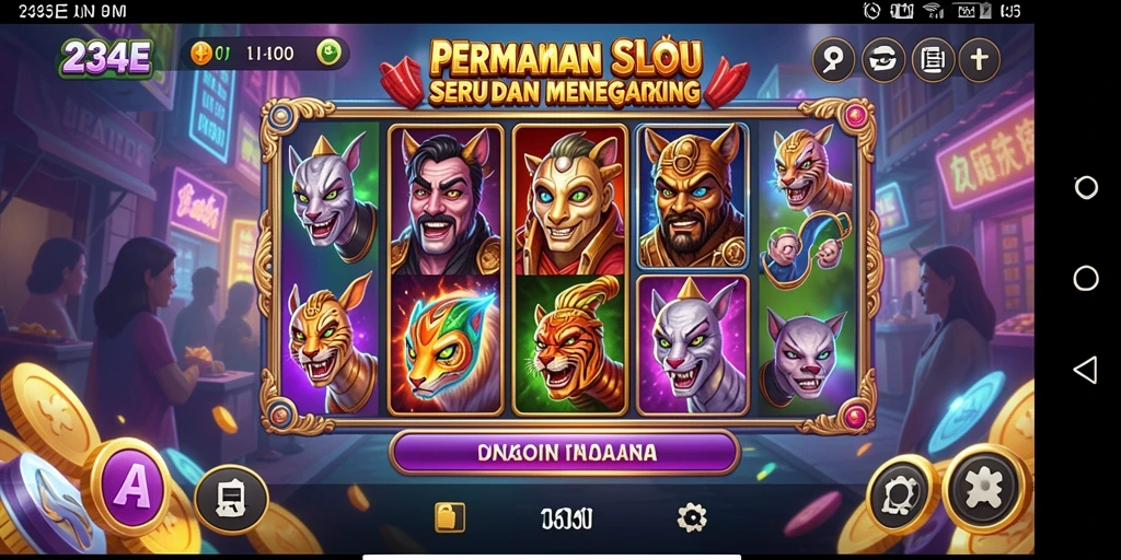 Tampilan gameplay 234E yang menarik dan penuh warna.