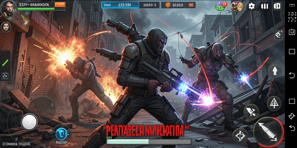 Gameplay 333V dengan aksi pertarungan yang dinamis.