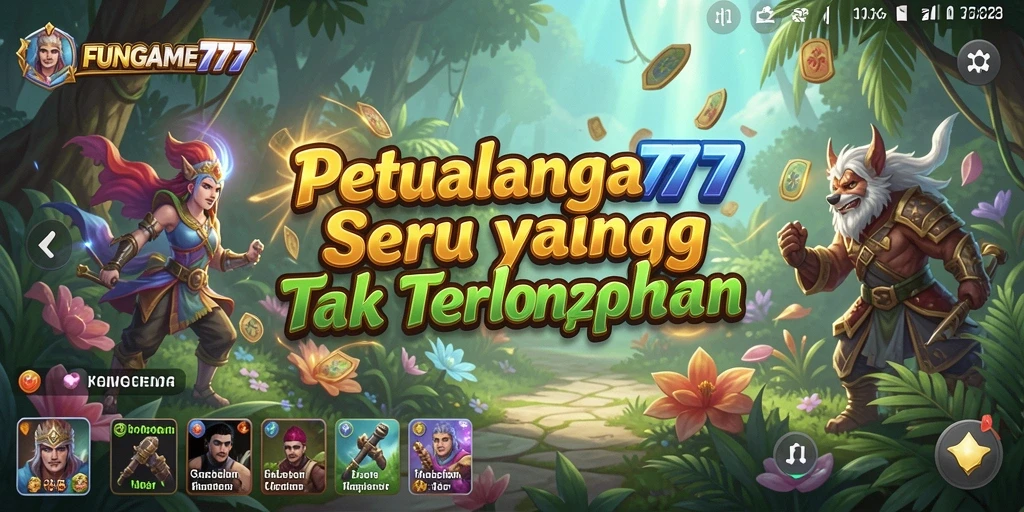 Tampilan gameplay seru dari FUNGAME777 di dunia petualangan.