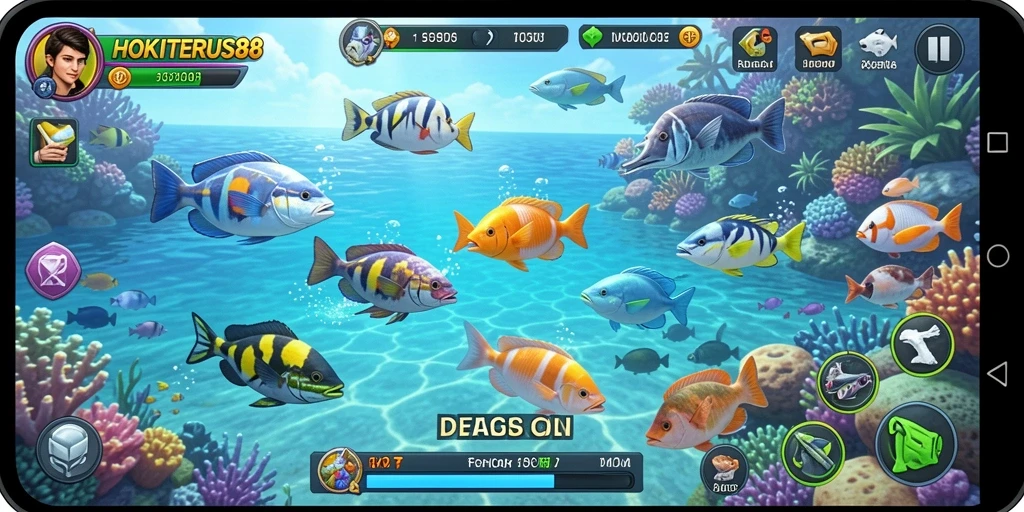 Tampilan menarik dari gameplay HOKITERUS88 saat menembak ikan.