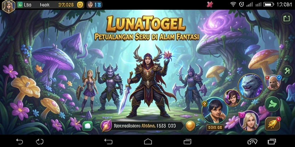 Tampilan gameplay LUNATOGEL yang menakjubkan dan penuh warna.