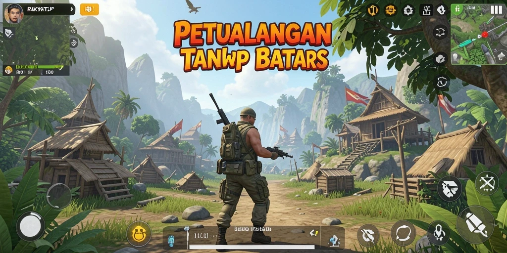 Screenshot gameplay RAKYATJP yang menampilkan eksplorasi dunia terbuka.