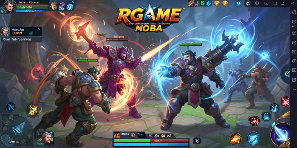 Tangkapan layar RPGAME menunjukkan pertarungan tim yang intens dan grafis yang luar biasa.